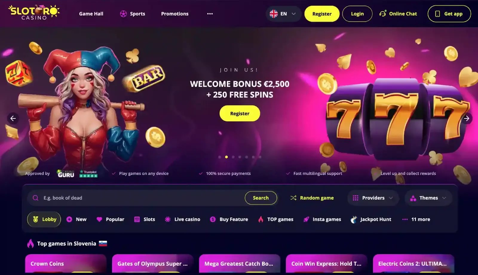 Slotoro Casino screenshot 2